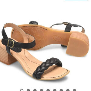 Black Sandals with braided leather by Born-NWOT Size 10